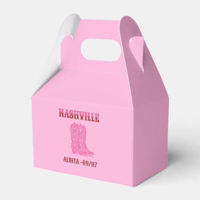 nash nash pink cowgirl boots favor boxes (Front Side)