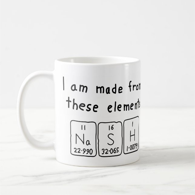 Nash periodic table name mug (Left)
