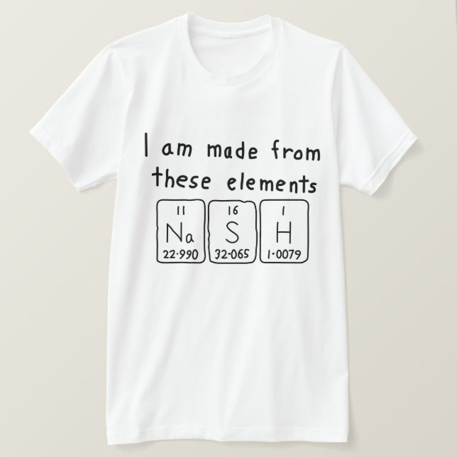 Nash periodic table name shirt (Design Front)