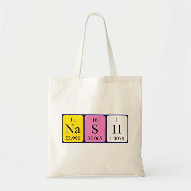 Nash periodic table name tote bag (Front)