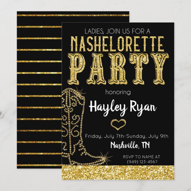 Nashelorette Bachelorette Nashville Invitation (Front/Back)