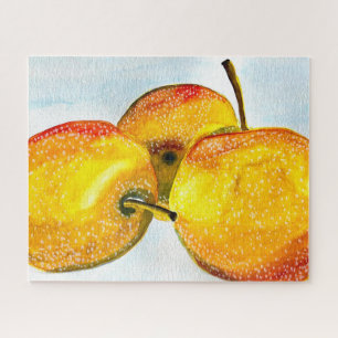 Nashi pear yellow watercolor fruit jigsaw puzzle
