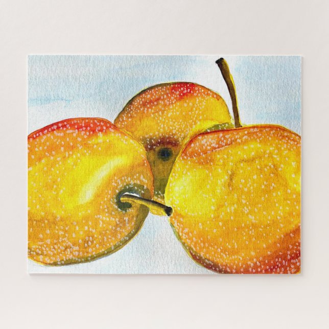 Nashi pear yellow watercolor fruit jigsaw puzzle (Horizontal)