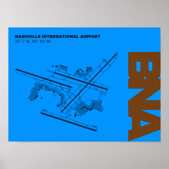 Nashville Airport (BNA) Diagram Poster (Front)