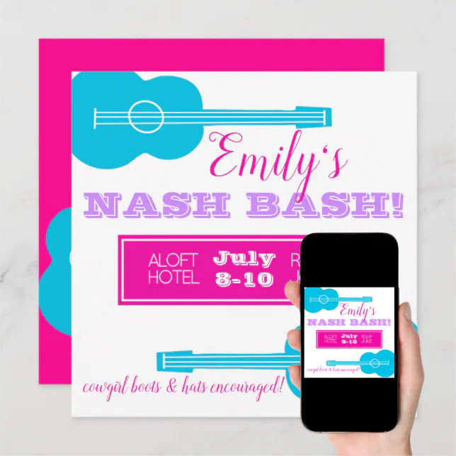Nashville/Austin Bachelorette Party Invitation Zazzle