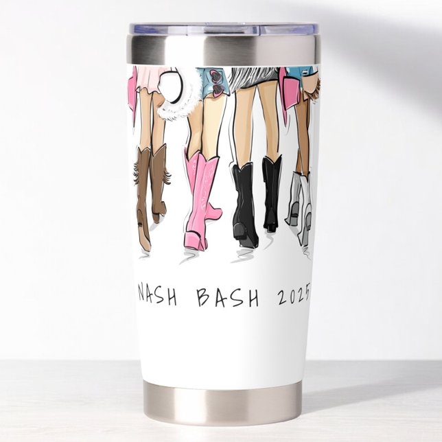 Nashville Bachelorette Fashion Cowboy Boots Custom Insulated Tumbler (Creator Uploaded)