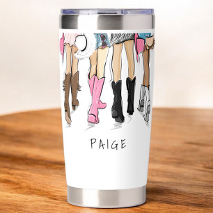 Nashville Bachelorette Fashion Cowboy Boots Name Insulated Tumbler