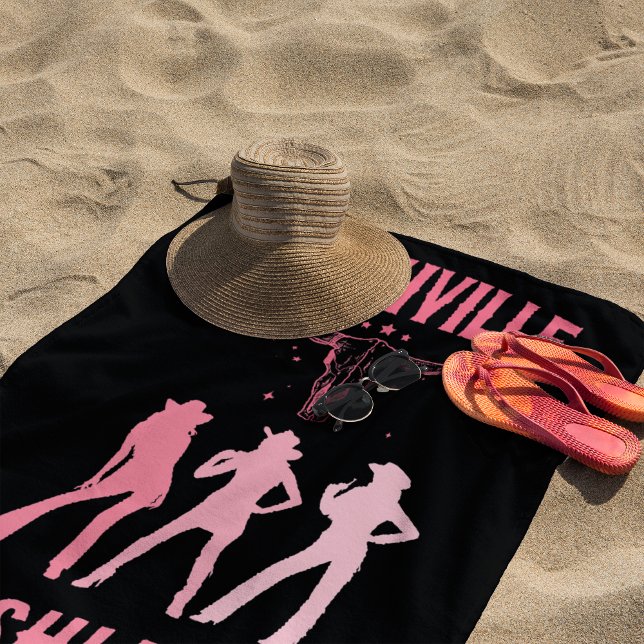 Nashville Bachelorette Last Bash In Nash Cowgirl Beach Towel (Creator Uploaded)