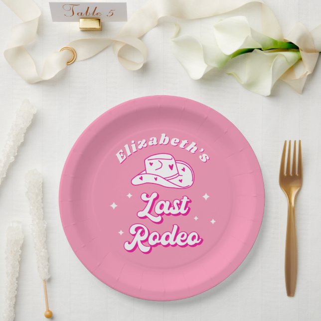 Nashville Bachelorette Last Rodeo Paper Plates (Wedding)