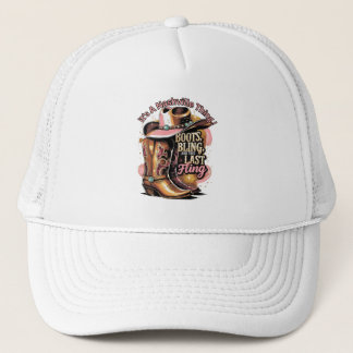 Nashville Bachelorette Party - Boots and Bling Trucker Hat