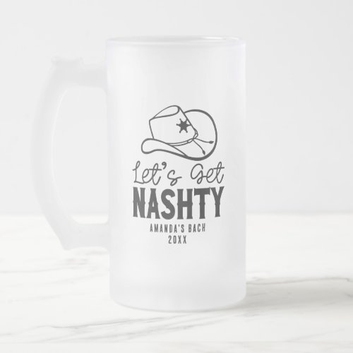 Nashville Bachelorette Party Custom Bridesmaid Frosted Glass Beer Mug