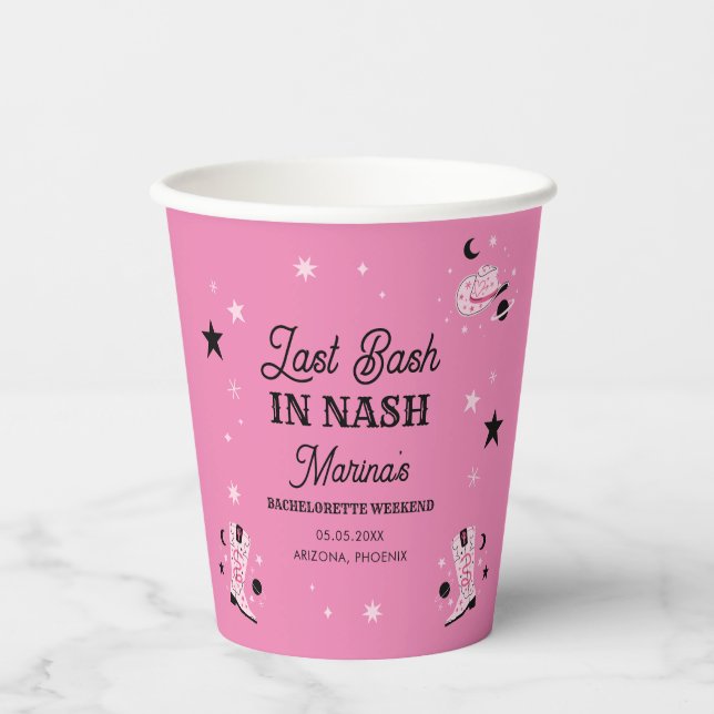 Nashville Bachelorette Party Paper Cups (Front)