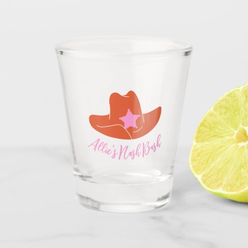 Nashville Bachelorette Party Pink Cowboy Hat Shot Glass