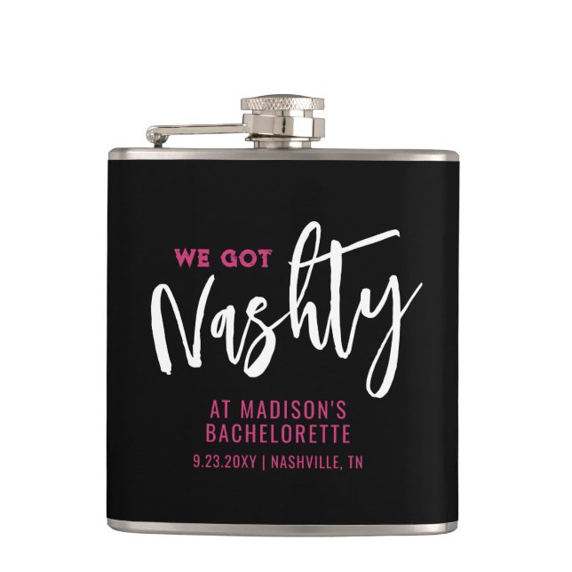 Nashville Bachelorette Personalized Favor Flask (Front)
