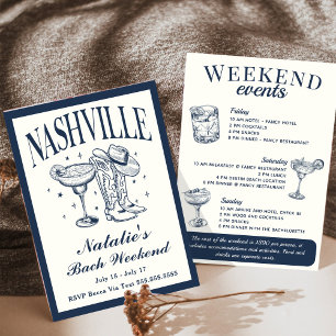 Nashville Bachelorette Rodeo Cocktail Itinerary Invitation