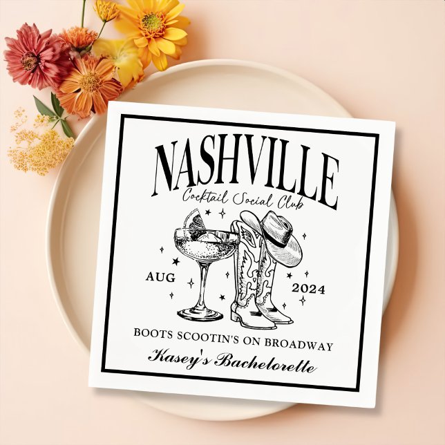 Nashville Bachelorette Rodeo Cocktail Napkins (Creator Uploaded)