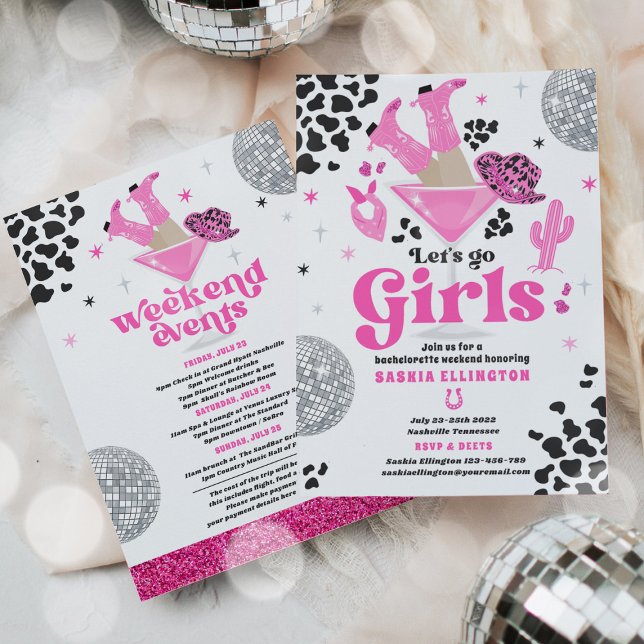 Nashville Bachelorette Rodeo Weekend Itinerary Invitation (Creator Uploaded)