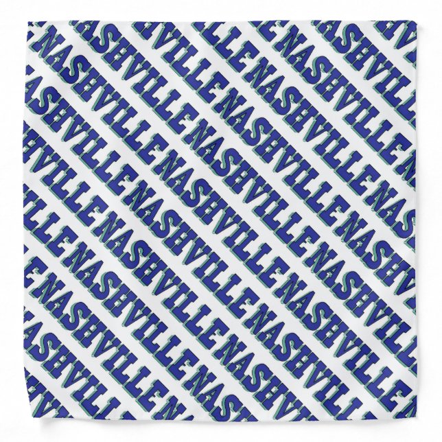 Nashville Blue Block Bandana (Front)