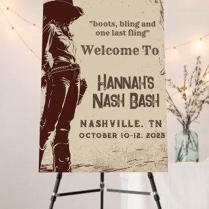 Nashville Boots and Bling Bachelorette Foam Board