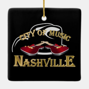 Nashville. City of music Ceramic Ornament