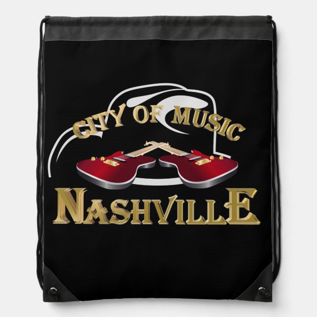 Nashville. City of music Drawstring Bag (Front)