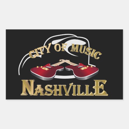 Nashville City of music Rectangular Sticker