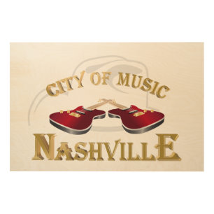 Nashville. City of music Wood Wall Art