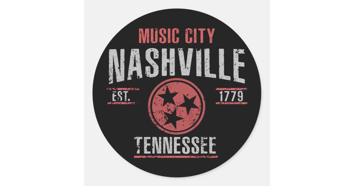 Nashville Classic Round Sticker | Zazzle