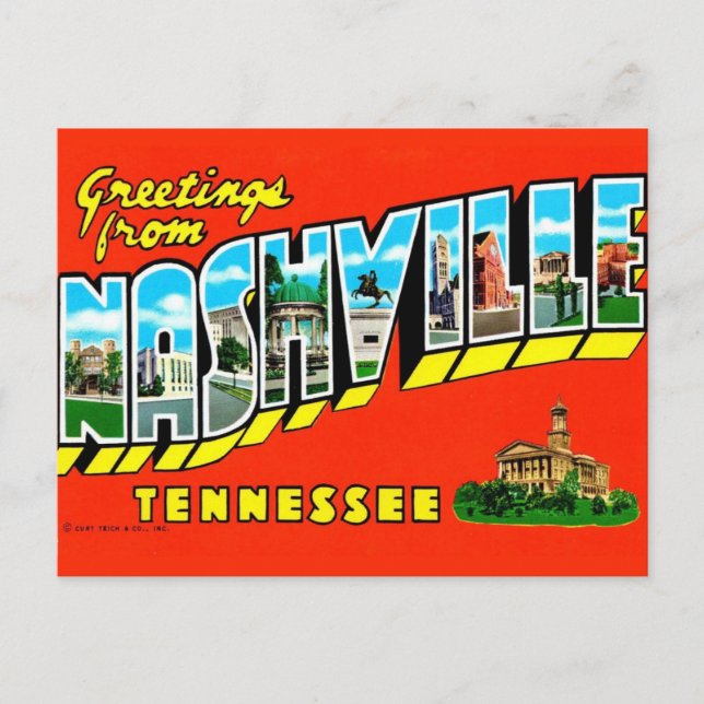 Nashville Colorful Greeting  Postcard (Front)