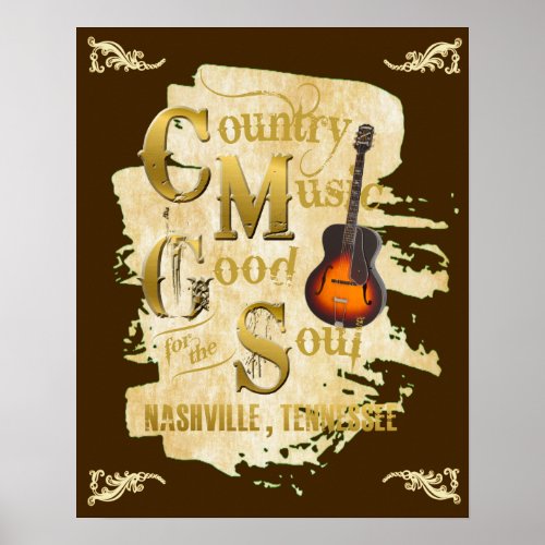 Nashville Country Music Good for Soul Poster