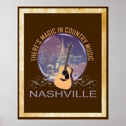 Nashville Country Music Magic Poster