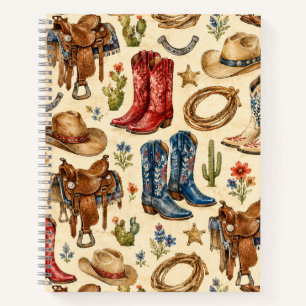 Nashville Cowboy Boots Saddle Western Notebook