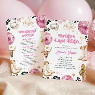 Nashville Cowgirl Bachelorette Weekend Itinerary Invitation