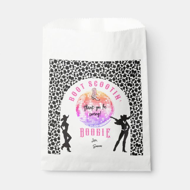 Nashville Cowgirl Disco Rodeo Bachelorette Weekend Favor Bag (Front)
