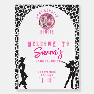 Nashville Cowgirl Disco Rodeo Bachelorette Weekend Foam Board