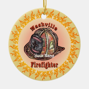 Nashville Firefighter custom name ornament