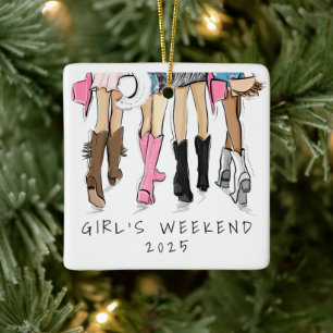 Nashville Girls Trip / Ladies Cowboy Boots & Hats Ceramic Ornament