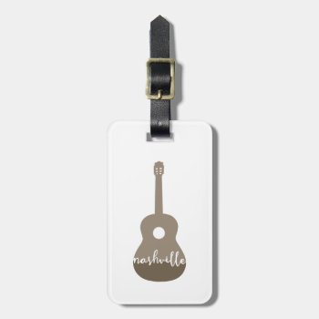 Nashville Guitar Luggage Tag by PaperFinch at Zazzle