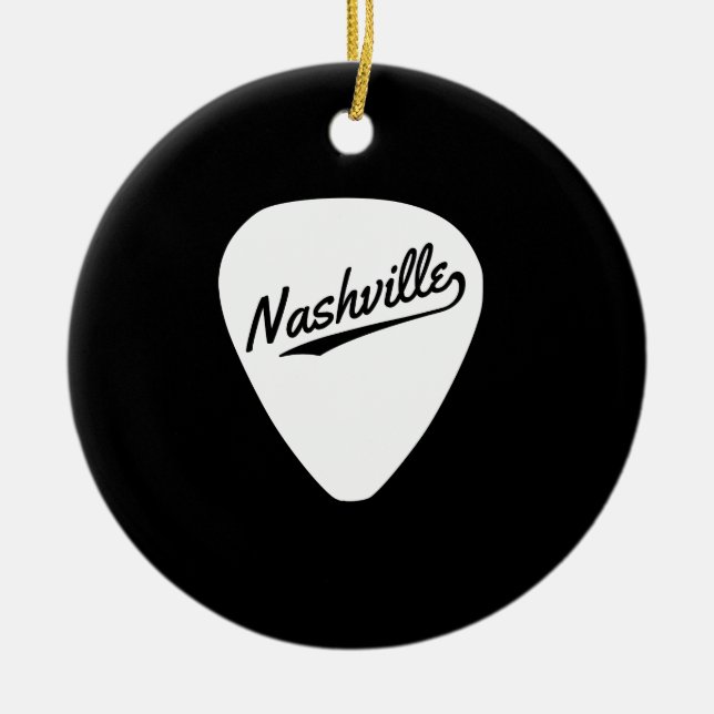 Nashville Guitar Pick Ceramic Ornament (Front)