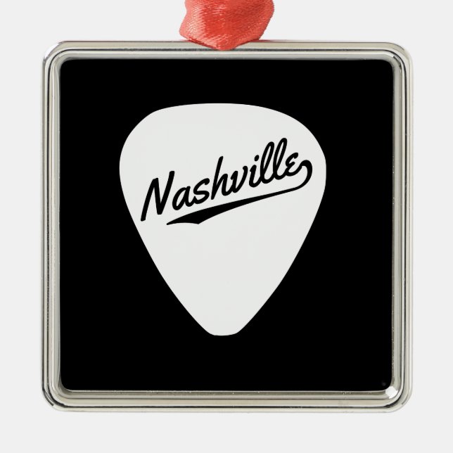 Nashville Guitar Pick Metal Ornament (Front)