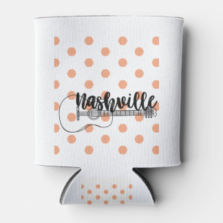 Nashville guitar polka dot design can cooler