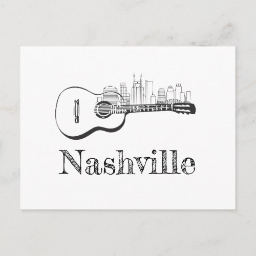 Nashville Guitar skyline Postcard