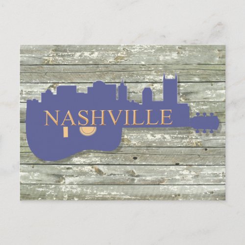 Nashville Guitar Skyline Postcard