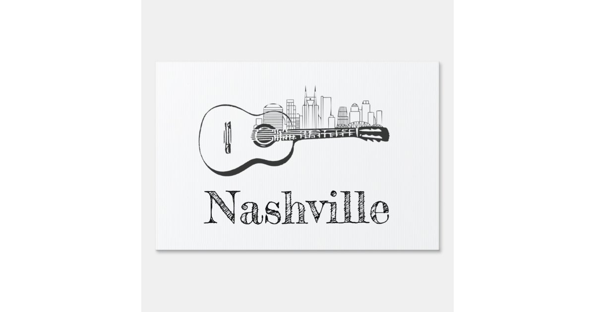 Nashville Guitar skyline Sign | Zazzle