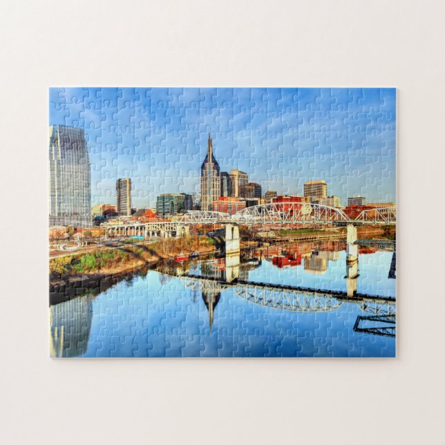 Nashville Images Tennessee Images Skyline Cityscap Jigsaw Puzzle (Horizontal)