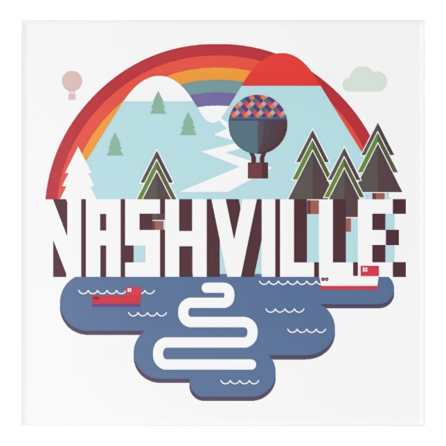 Nashville In Design Acrylic Print (Front)