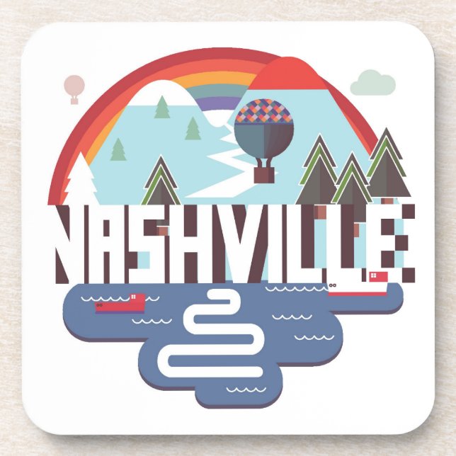 Nashville In Design Drink Coaster (Front)