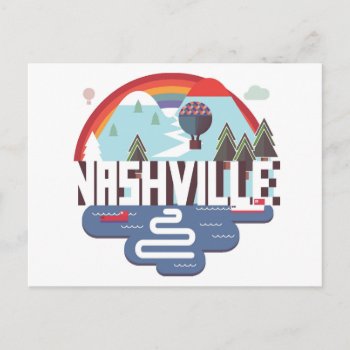 Nashville In Design Postcard by adventurebeginsnow at Zazzle