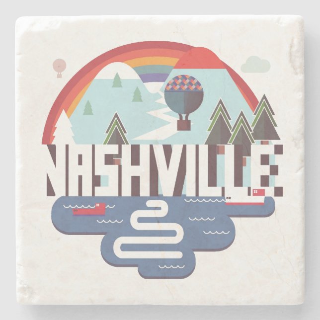 Nashville In Design Stone Coaster (Front)