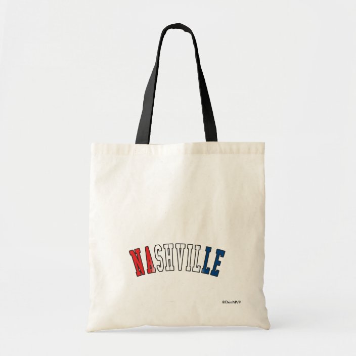Nashville in Tennessee State Flag Colors Canvas Bag